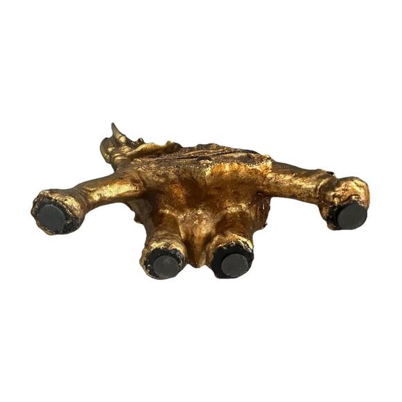 Vintage Elephant Feng Shui Trunk Up 9” Figurine Gold Statue Home Decor Sequins - Picture 12 of 15